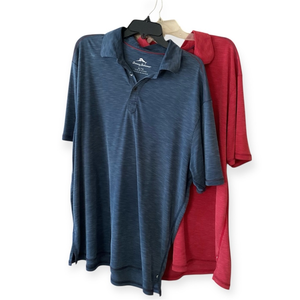 Tommy Bahama Navy and Crimson Polo Shirts